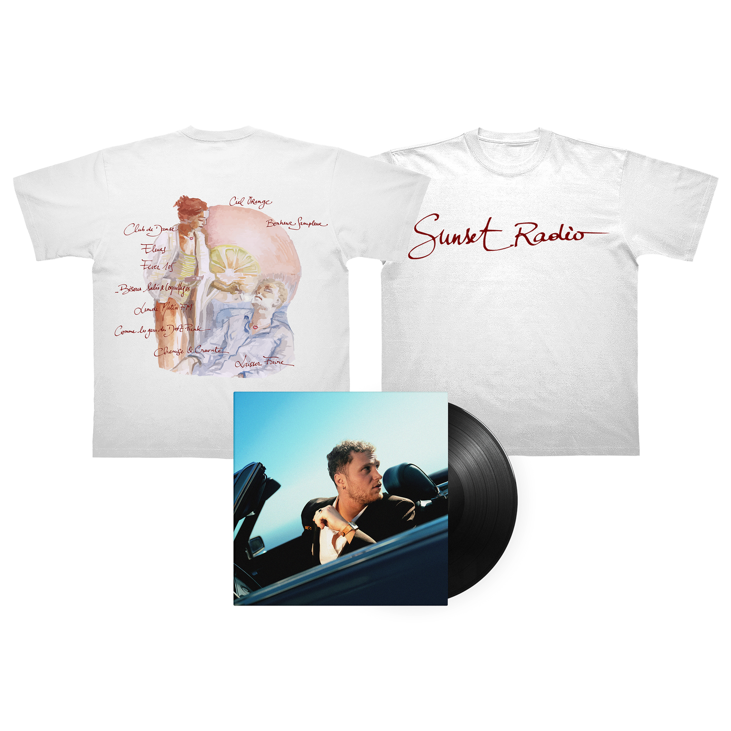PACK VINYLE DÉDICACÉ + T-SHIRT « SUNSET RADIO »